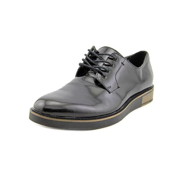 calvin klein banks shiny box patent leather oxfords shoes
